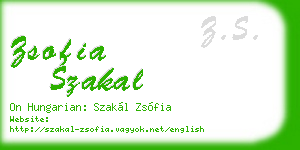 zsofia szakal business card
